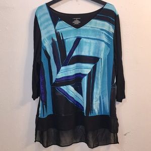 Lane Bryant Geometric Design HiLow Plus Size Shirt